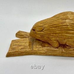 Adrien Arpin Folk Art Beaver Wood Carving Quebec