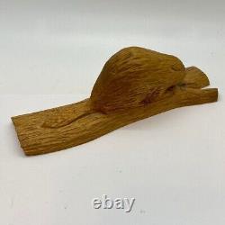 Adrien Arpin Folk Art Beaver Wood Carving Quebec