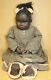 African American Folk Art Primitive Carved Wood Black Doll Marked Aa Wooden 30