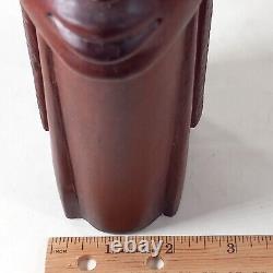 African Folk Art Carved Wood Head Bust Statue 3pc Set 10 ISAKA Artist Signed
