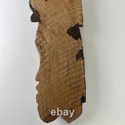 African Folk Art Man Woman Wood Hand Carved Wall Hanging Sculpture Decor