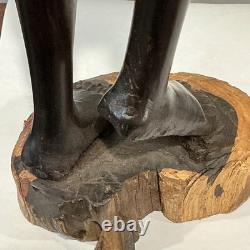 African Tribal Woman Wood Sculpture Hand Carved Statue Figurine