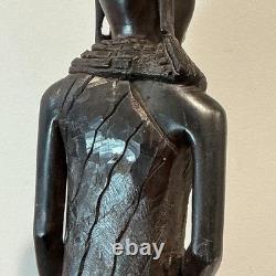 African Tribal Woman Wood Sculpture Hand Carved Statue Figurine