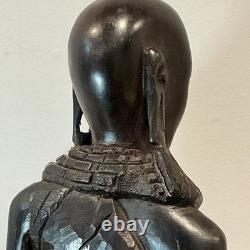 African Tribal Woman Wood Sculpture Hand Carved Statue Figurine
