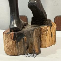 African Tribal Woman Wood Sculpture Hand Carved Statue Figurine