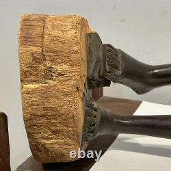 African Tribal Woman Wood Sculpture Hand Carved Statue Figurine