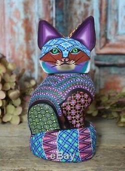 Alebrije Fox Intricately Hand painted Handmade & Carved Mexican Folk Art Oaxaca