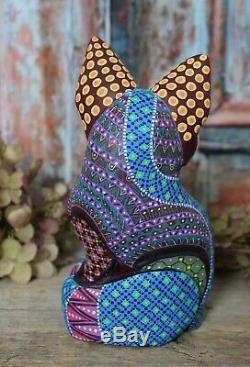 Alebrije Fox Intricately Hand painted Handmade & Carved Mexican Folk Art Oaxaca