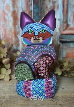 Alebrije Fox Intricately Hand painted Handmade & Carved Mexican Folk Art Oaxaca