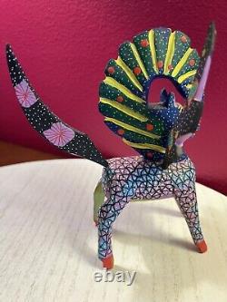 Alebrije Pegasus Oaxaca Wood Carving Signed Sr. Cordova Mexico Painted FREE SHIP