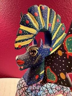 Alebrije Pegasus Oaxaca Wood Carving Signed Sr. Cordova Mexico Painted FREE SHIP