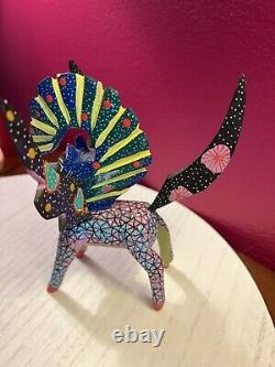 Alebrije Pegasus Oaxaca Wood Carving Signed Sr. Cordova Mexico Painted FREE SHIP