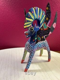 Alebrije Pegasus Oaxaca Wood Carving Signed Sr. Cordova Mexico Painted FREE SHIP