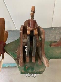 Amazing RARE Antique 19th c. American Folk Art Wood Whirligig Sculpture, WOW