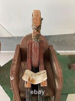 Amazing RARE Antique 19th c. American Folk Art Wood Whirligig Sculpture, WOW