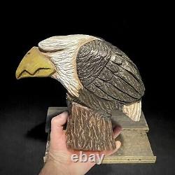 American Bald Eagle Wood Carving Folk Art Home Decor