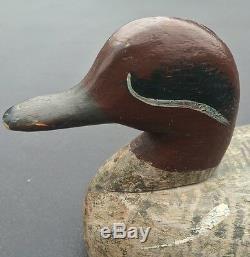 American Carved Wood Duck Decoy. De-Accessioned From American Folk Art Museum