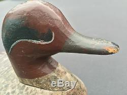 American Carved Wood Duck Decoy. De-Accessioned From American Folk Art Museum