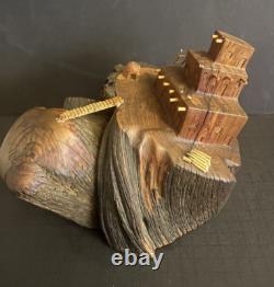 Amos Salazar Wood Carving Taos New Mexico Table Sculpture