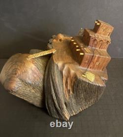 Amos Salazar Wood Carving Taos New Mexico Table Sculpture