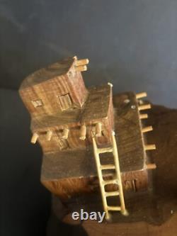Amos Salazar Wood Carving Taos New Mexico Table Sculpture