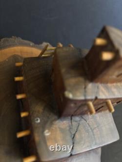 Amos Salazar Wood Carving Taos New Mexico Table Sculpture