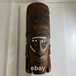 Ancient Style African Folk Art Carved Wood Mask 40cm Tribal Decor