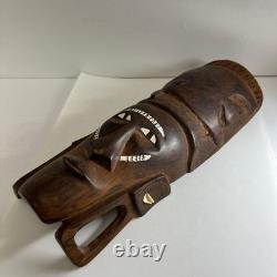 Ancient Style African Folk Art Carved Wood Mask 40cm Tribal Decor