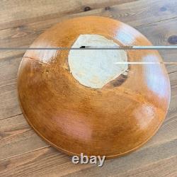 Antique 120+ Year Old Hand-Carved Wooden Dough Bowl 15.5 Primitive Farmhouse