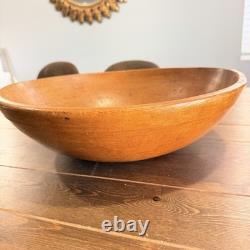 Antique 120+ Year Old Hand-Carved Wooden Dough Bowl 15.5 Primitive Farmhouse