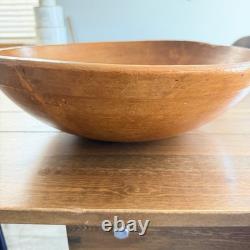 Antique 120+ Year Old Hand-Carved Wooden Dough Bowl 15.5 Primitive Farmhouse