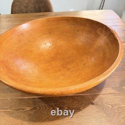 Antique 120+ Year Old Hand-Carved Wooden Dough Bowl 15.5 Primitive Farmhouse