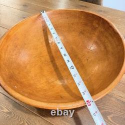 Antique 120+ Year Old Hand-Carved Wooden Dough Bowl 15.5 Primitive Farmhouse