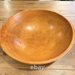 Antique 120+ Year Old Hand-Carved Wooden Dough Bowl 15.5 Primitive Farmhouse