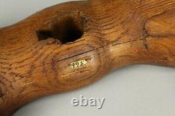 =Antique 1700's Double Floor Candleholder Carved Wood Treenware New England 31