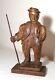 Antique 1751 Folk Art Hand Carved Wood Figural Jaeger Man Sculpture Statue