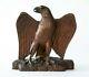 Antique 1800s Americana Folk Art Carved Wooden Baled Eagle Figurine / Statue