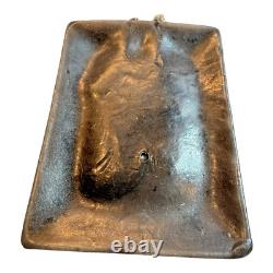 Antique 1800s Hand Carved Wax Plaque Boy Playing Instrument Folk Art Relief