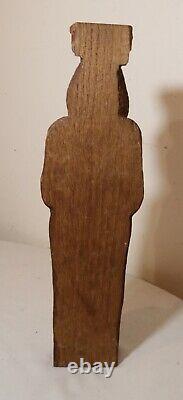 Antique 1800s hand carved wood folk art friar figural statue sculpture religious