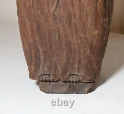 Antique 1800s hand carved wood folk art friar monk statue sculpture religious