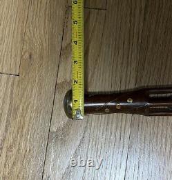 Antique 1885 Hand Carved Ball In Cage Cane Walking Stick Folk Art Signed LSM 35