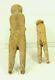 =antique 18th C. Two Primitive Carved Dolls Large & Small Mother & Kid Folk Art