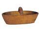Antique 19thc Carved Wooden Folk Art Basket Primitive Aafa Treen One-piece Oval