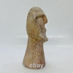 Antique 19th Century Carved Bearded Viking Sculpture Statue Abstract Folk Art 21