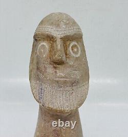 Antique 19th Century Carved Bearded Viking Sculpture Statue Abstract Folk Art 21