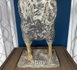 Antique 19th c. Hand Carved Wood Rooster Folk Art Polychrome Farm Chicken 21