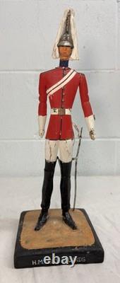 Antique 19th century British life guard troop hand carved wood sculpture statue