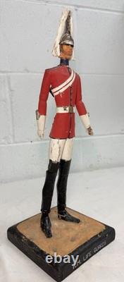 Antique 19th century British life guard troop hand carved wood sculpture statue