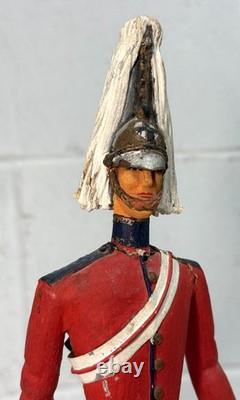 Antique 19th century British life guard troop hand carved wood sculpture statue