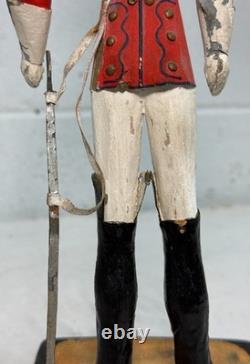 Antique 19th century British life guard troop hand carved wood sculpture statue